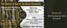 $100 Admission Sportsman Banquet Ticket - Sat 9/14/24 PRINT RECEIPT & BRING TO EVENT)