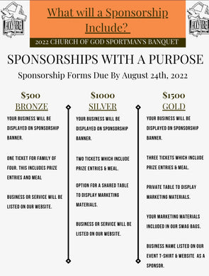 $1500 Gold Table Sponsor Package- Saturday 9/14/24 (PRINT RECEIPT & BRING TO EVENT)